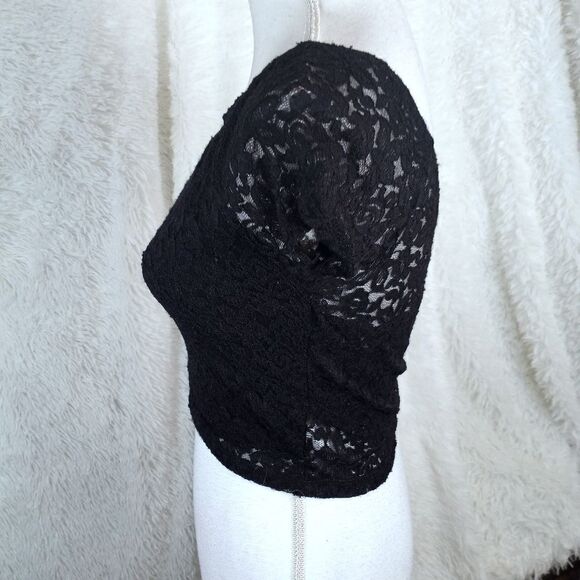 ANGL BLACK LACE CROP TOP SZ.M EUC - Picture 3 of 6